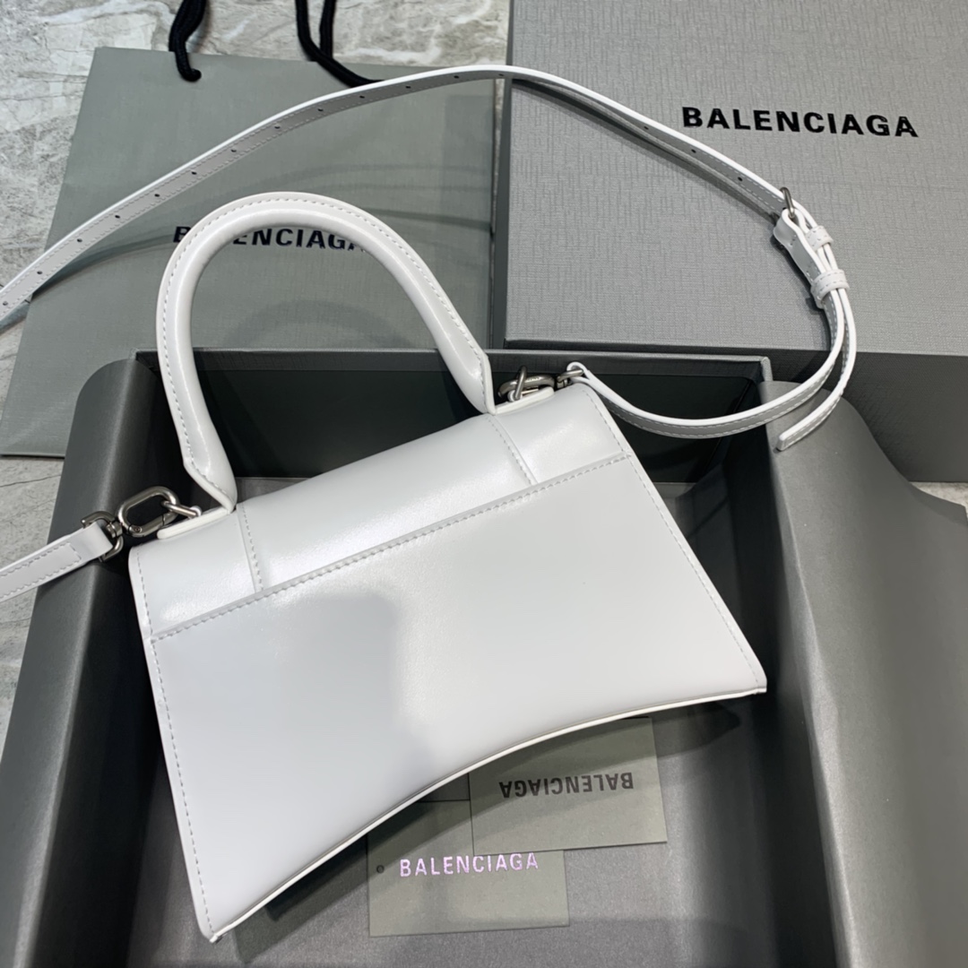 Balenciaga Hourglass Small Handbag Box Calfskin Shoulder Bag Beige